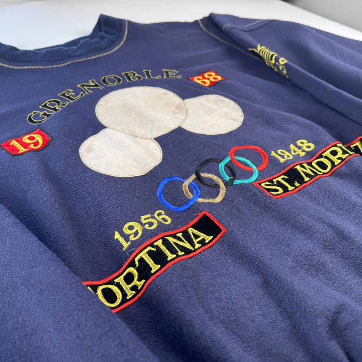 1980s Adidas Olympic Rare Embroidered Sweatshirt XL - Threads Uncovered