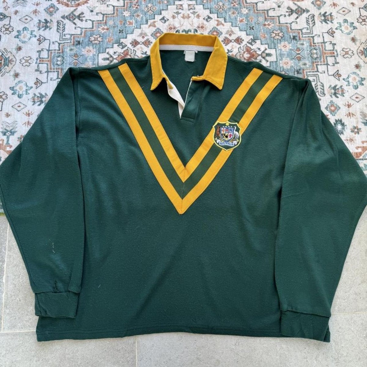 1990s Australia Wallabies Rugby Polo L - Threads Uncovered