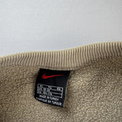 1990s Beige Embroidered Swoosh Nike Sweatshirt 12-14 - Threads Uncovered
