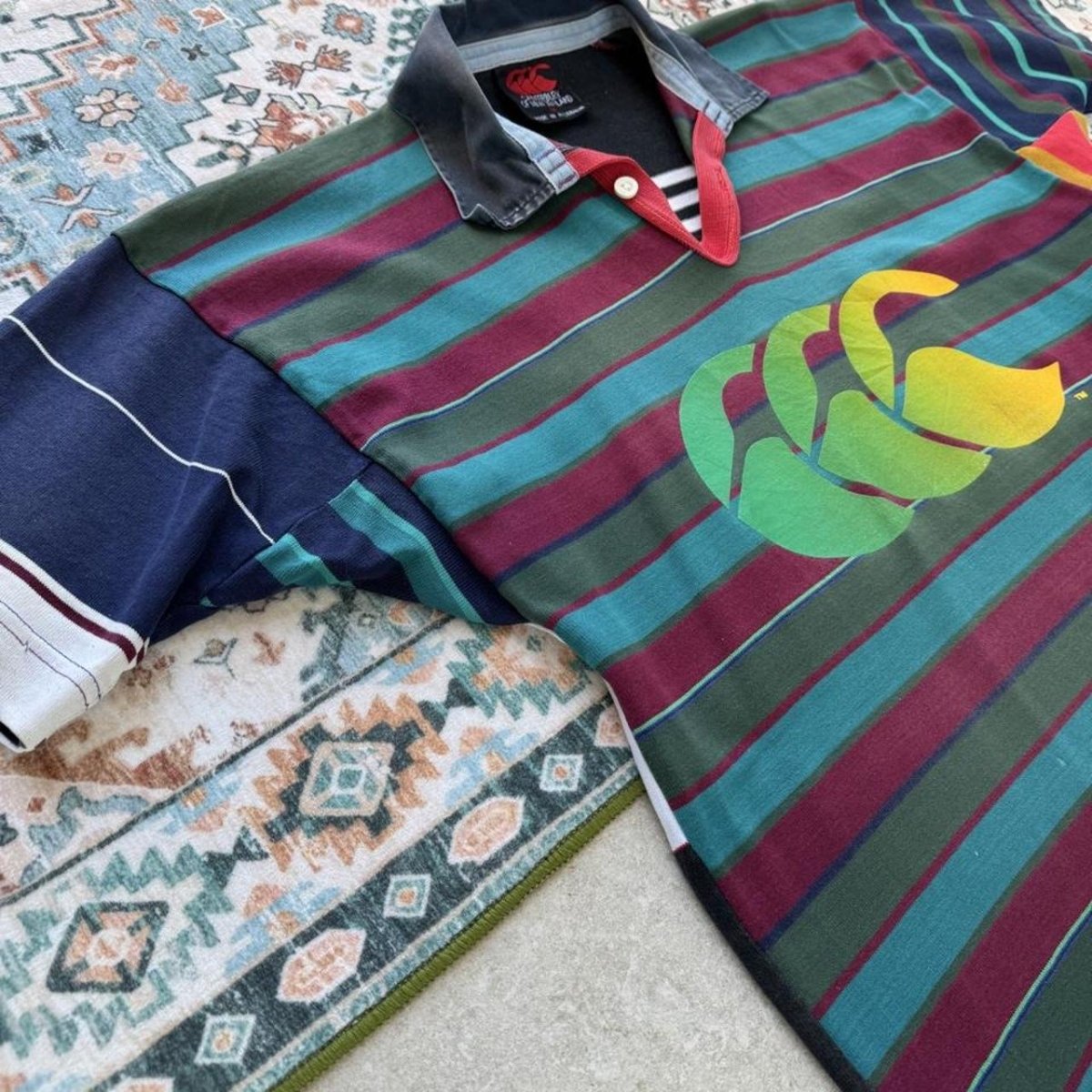 1990s Canterbury Thick Rugby Polo M - Threads Uncovered