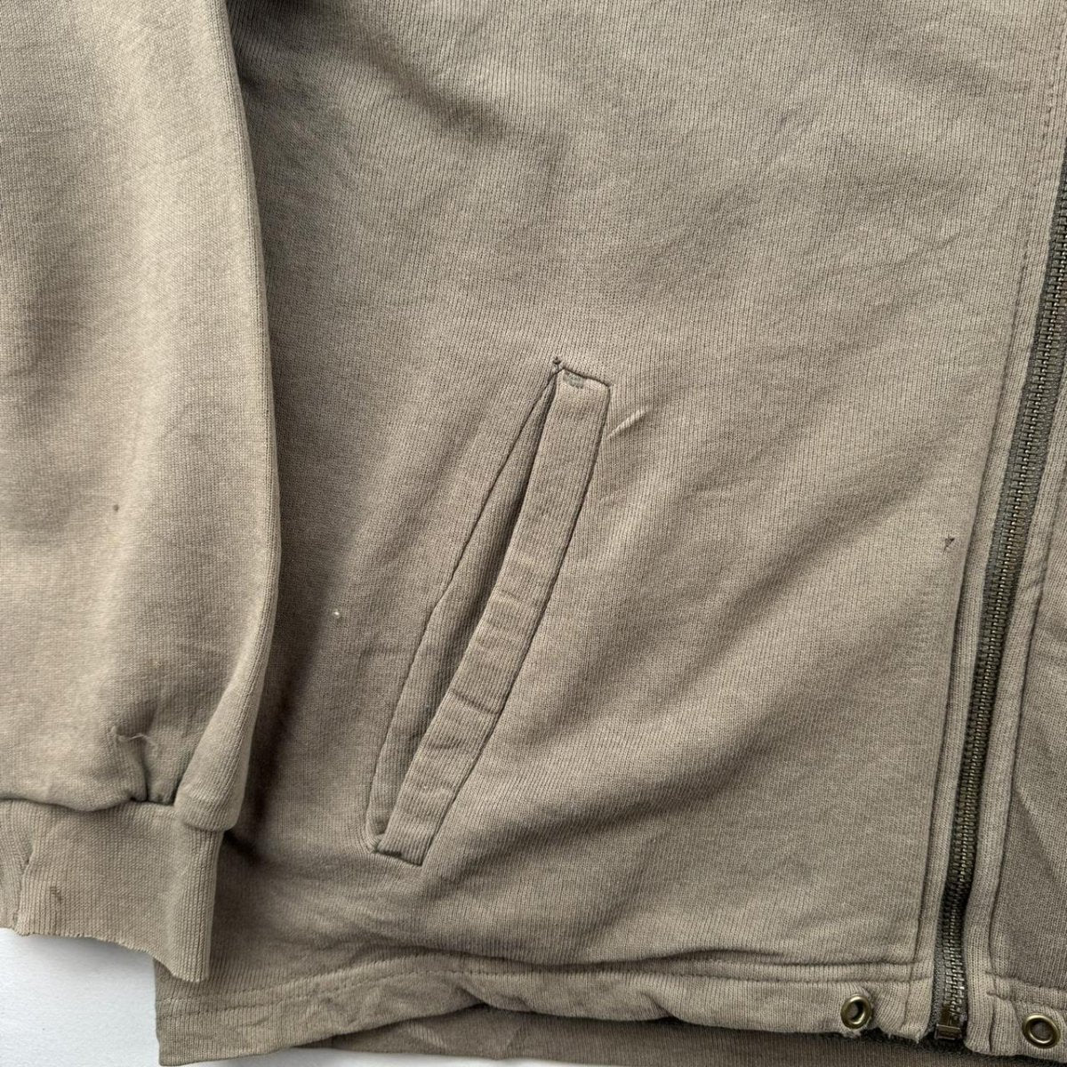 1990s Distressed Brown Embroidered Swoosh Oversized Full Zip Hoodie S - Threads Uncovered