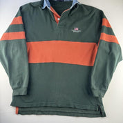 1990s Gant Embroidered Spellout Panel Rugby Polo Shirt M - Threads Uncovered