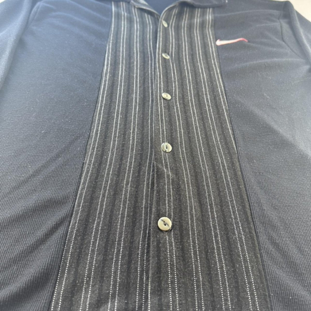 1990s Nike Button Down Embroidered Swoosh Navy Cardigan L - Threads Uncovered