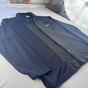 1990s Nike Button Down Embroidered Swoosh Navy Cardigan L - Threads Uncovered