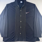 1990s Nike Button Down Embroidered Swoosh Navy Cardigan L - Threads Uncovered