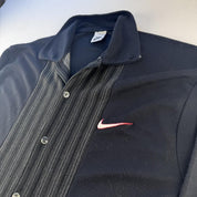 1990s Nike Button Down Embroidered Swoosh Navy Cardigan L - Threads Uncovered