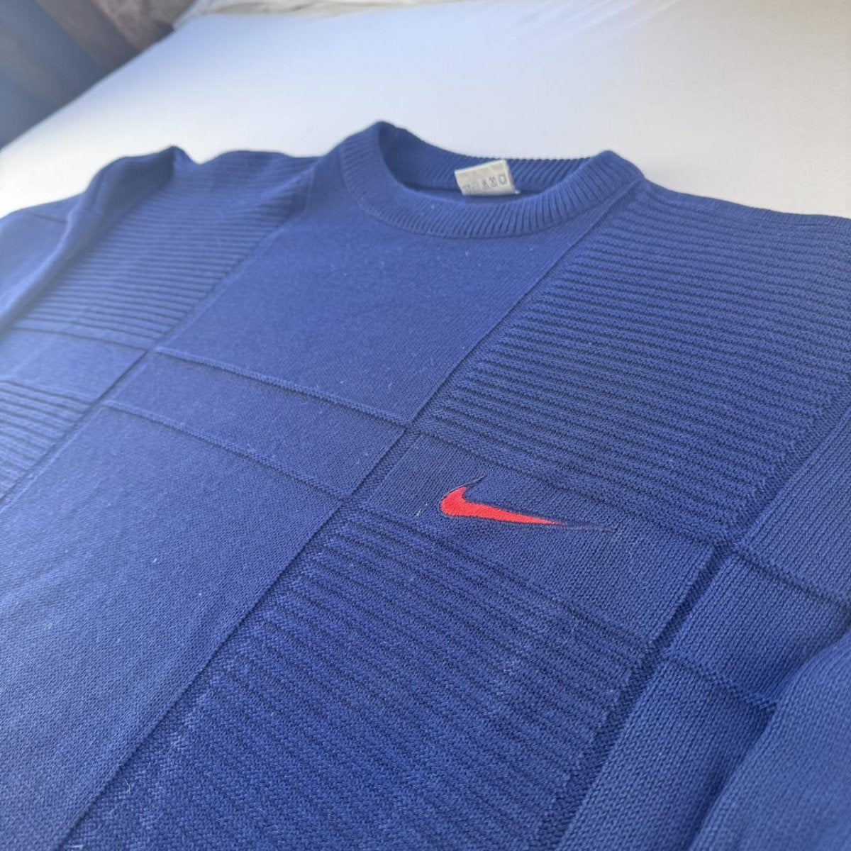 1990s Nike Cotton Knitted Crewneck XXL - Threads Uncovered
