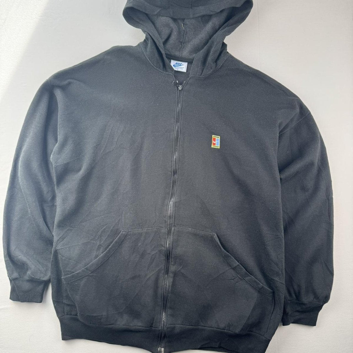 1990s Nike Court Full Zip Made in USA Hoodie L - Threads Uncovered