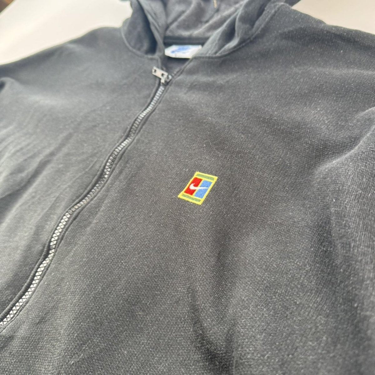 1990s Nike Court Full Zip Made in USA Hoodie L - Threads Uncovered