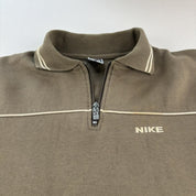 1990s Nike Embroidered Spellout Quarter Zip Fleece S - Threads Uncovered
