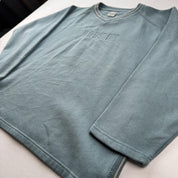 1990s Nike Embroidered Spellout V-Neck Jumper S - Threads Uncovered