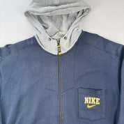 1990s Nike Full Zip Embroidered Pocket Logo Hoodie L - Threads Uncovered