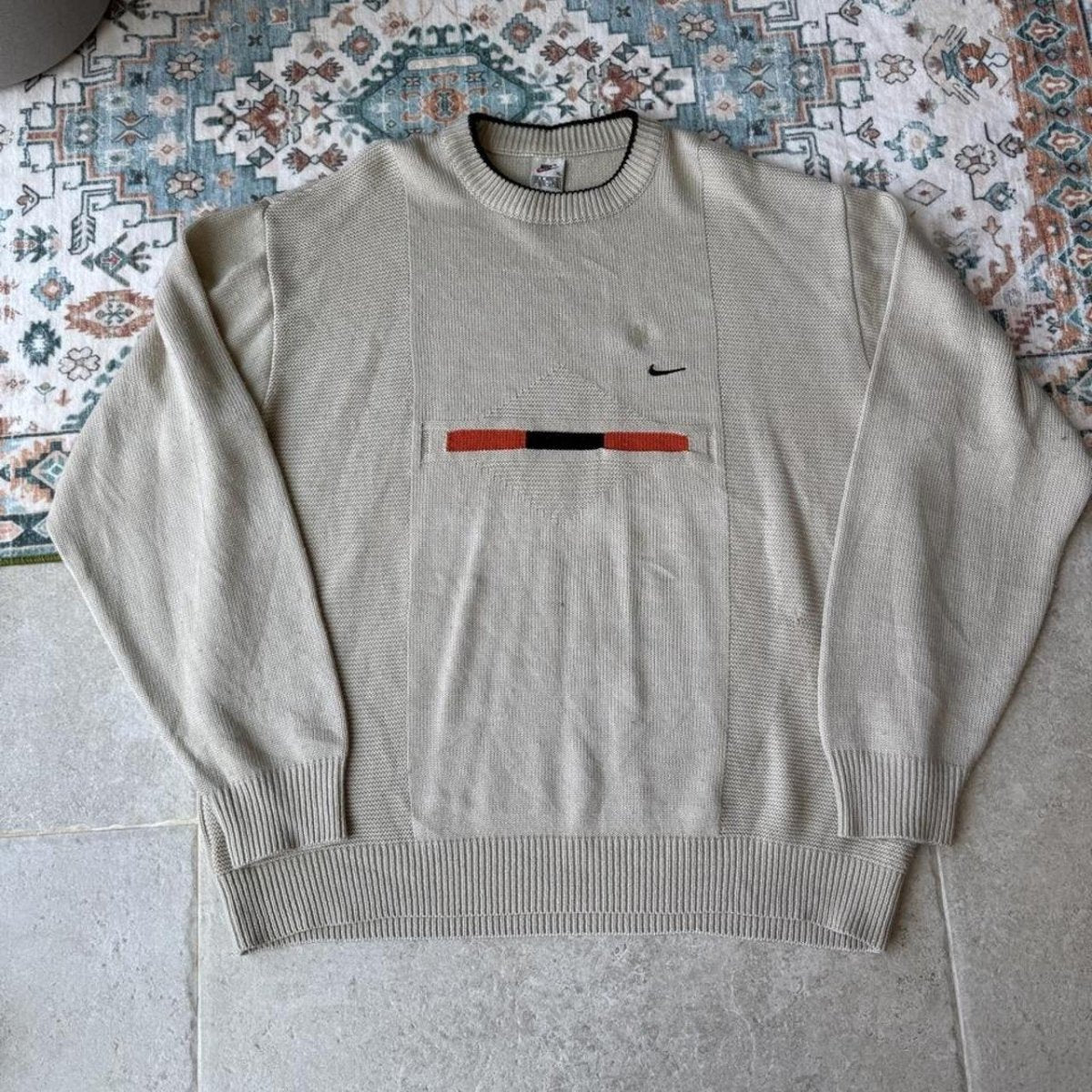 1990s Nike Knitted Embroidered Jumper XL - Threads Uncovered