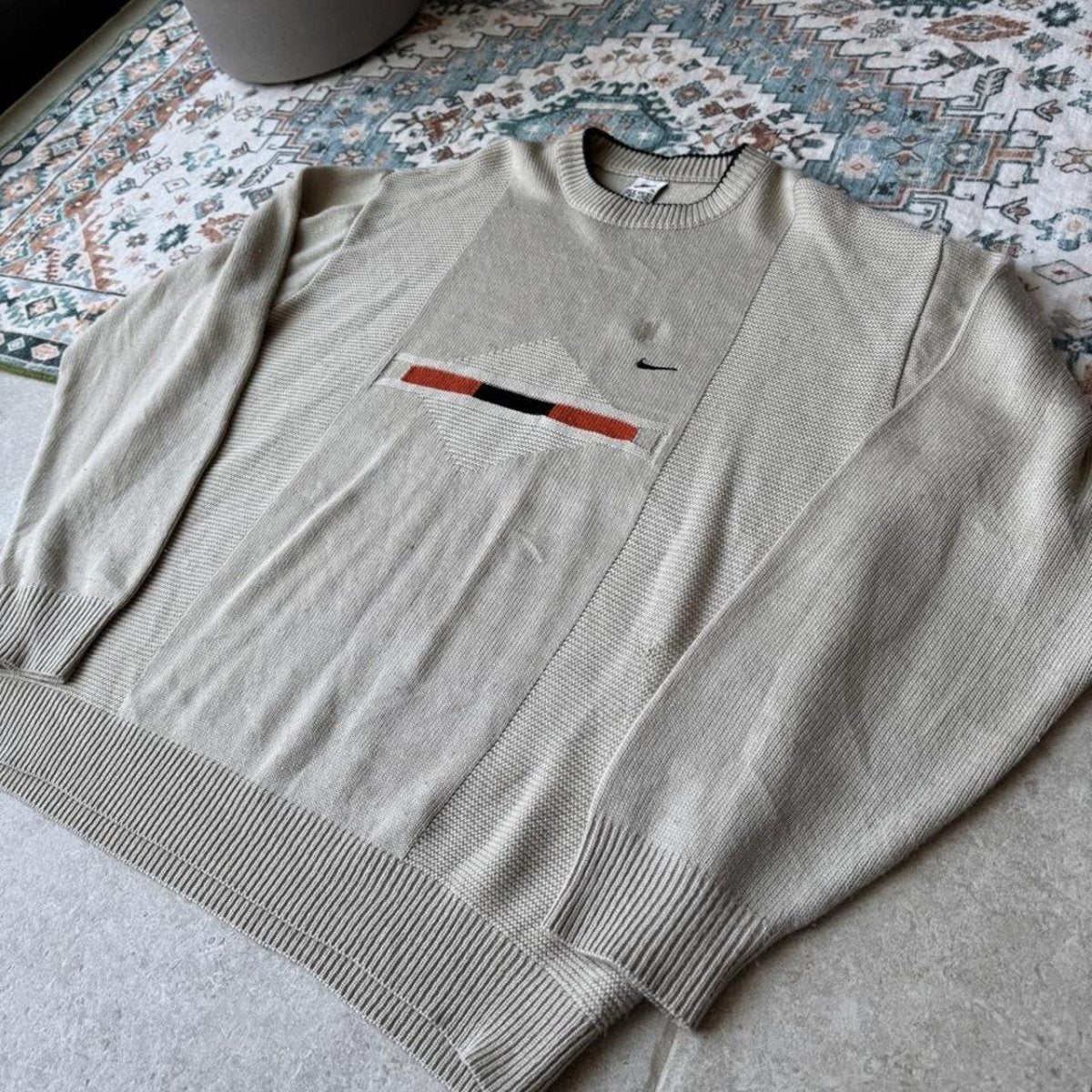 1990s Nike Knitted Embroidered Jumper XL - Threads Uncovered