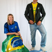 1990s Nike Team Brazil Grey Tracksuit Top M - Threads Uncovered