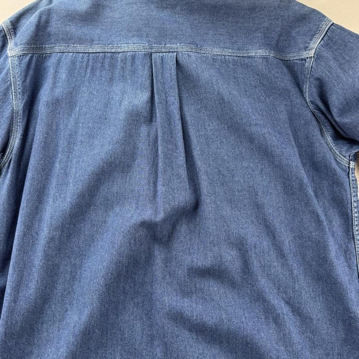 1990s Quiksilver Lightweight Denim Oversized Button Down Surf Shirt M - Threads Uncovered