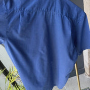 1990s Quiksilver Striped Embroidered Logo Button Down Shirt M - Threads Uncovered