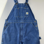 1990s Rare Carhartt Denim Dungarees 40W 32L RO7 DST - Threads Uncovered