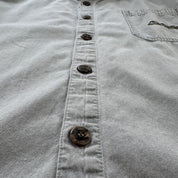 1990s Stone Grey Quiksilver Surf Button Down Shirt XL - Threads Uncovered