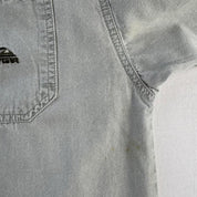 1990s Stone Grey Quiksilver Surf Button Down Shirt XL - Threads Uncovered
