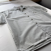 1990s Stone Grey Quiksilver Surf Button Down Shirt XL - Threads Uncovered