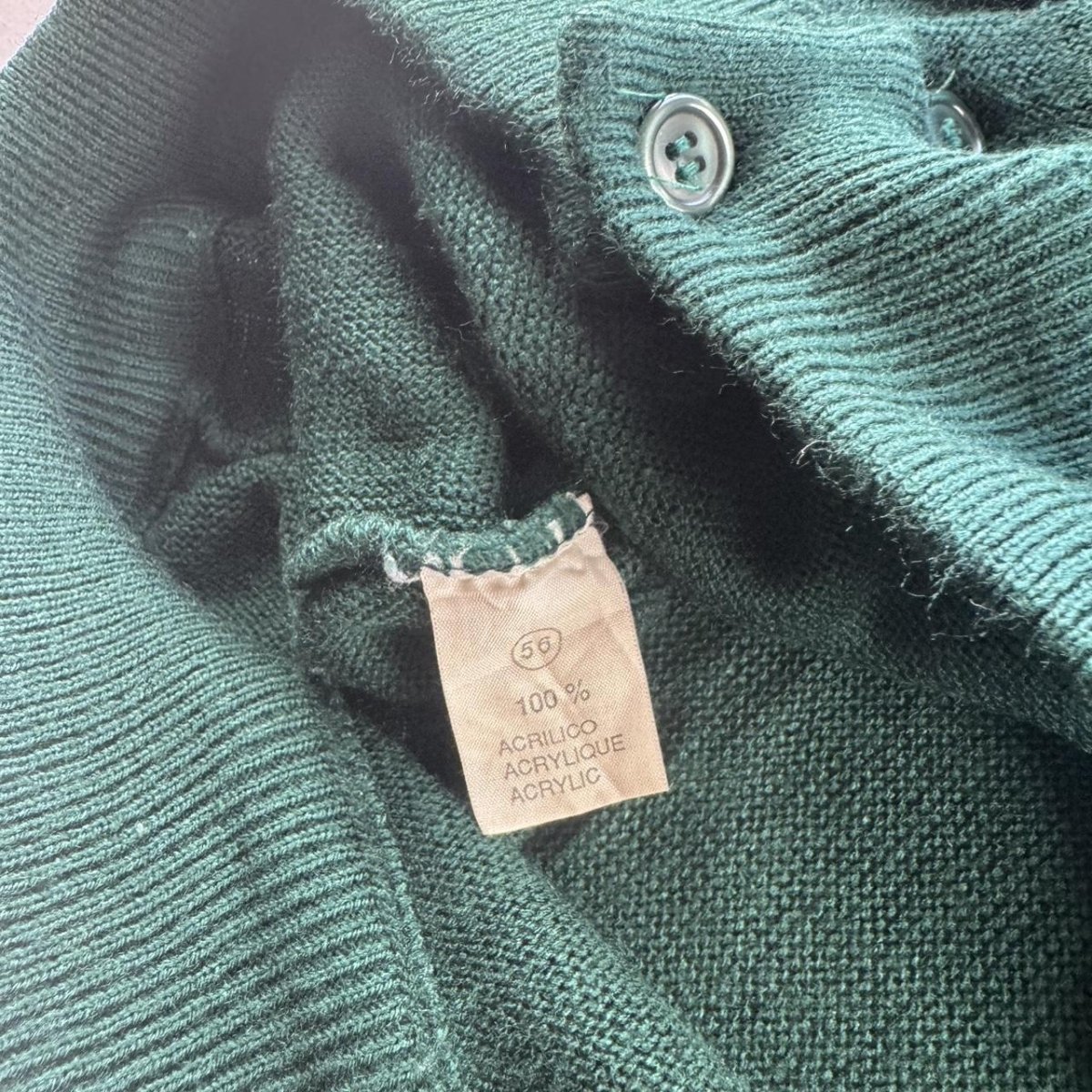 1990s Vintage Yves Saint Laurent YSL Dark Green Cardigan L - Threads Uncovered