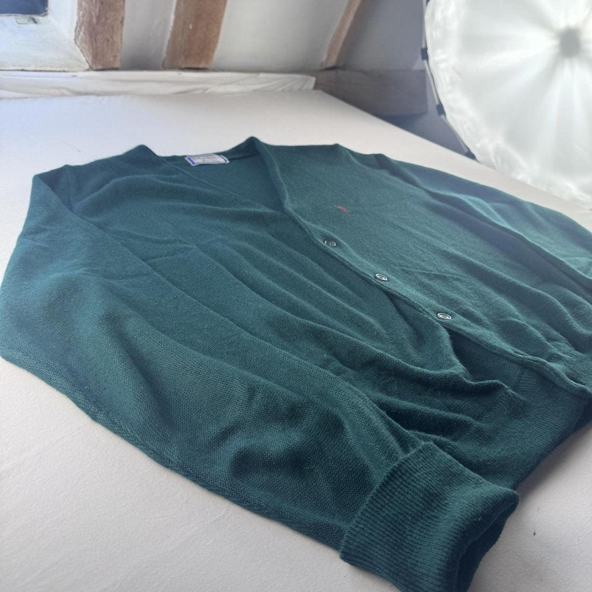 1990s Vintage Yves Saint Laurent YSL Dark Green Cardigan L - Threads Uncovered
