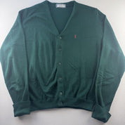 1990s Vintage Yves Saint Laurent YSL Dark Green Cardigan L - Threads Uncovered
