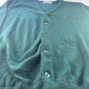 1990s Vintage Yves Saint Laurent YSL Dark Green Cardigan L - Threads Uncovered