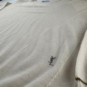 1990s Yves Saint Laurent YSL Embroidered Cream Jumper L - Threads Uncovered