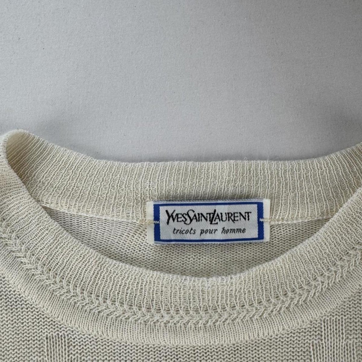 1990s Yves Saint Laurent YSL Embroidered Cream Jumper L - Threads Uncovered