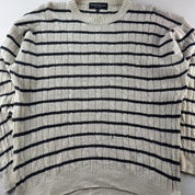1990s Yves Saint Laurent YSL Stripped Knitted Cable Knit XL - Threads Uncovered
