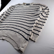 1990s Yves Saint Laurent YSL Stripped Knitted Cable Knit XL - Threads Uncovered