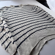 1990s Yves Saint Laurent YSL Stripped Knitted Cable Knit XL - Threads Uncovered