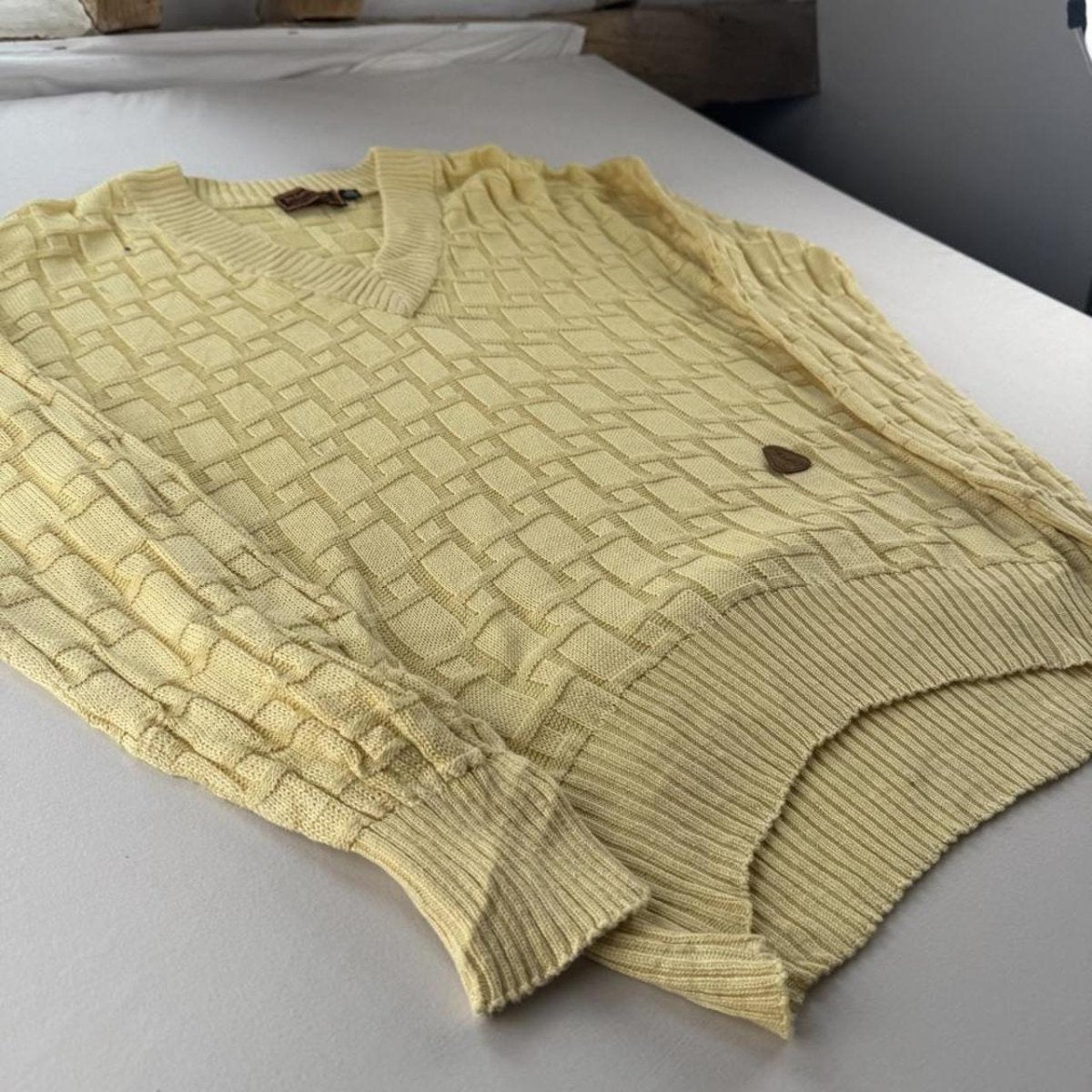 1990s Yves Saint Laurent YSL Yellow Knitted Jumper M - Threads Uncovered