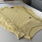 1990s Yves Saint Laurent YSL Yellow Knitted Jumper M - Threads Uncovered