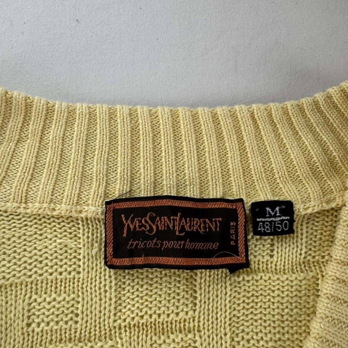 1990s Yves Saint Laurent YSL Yellow Knitted Jumper M - Threads Uncovered