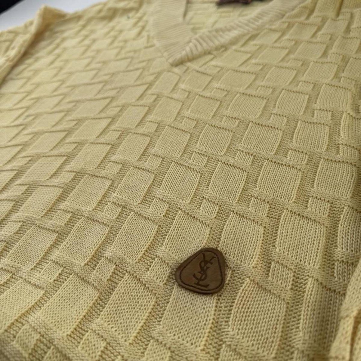 1990s Yves Saint Laurent YSL Yellow Knitted Jumper M - Threads Uncovered