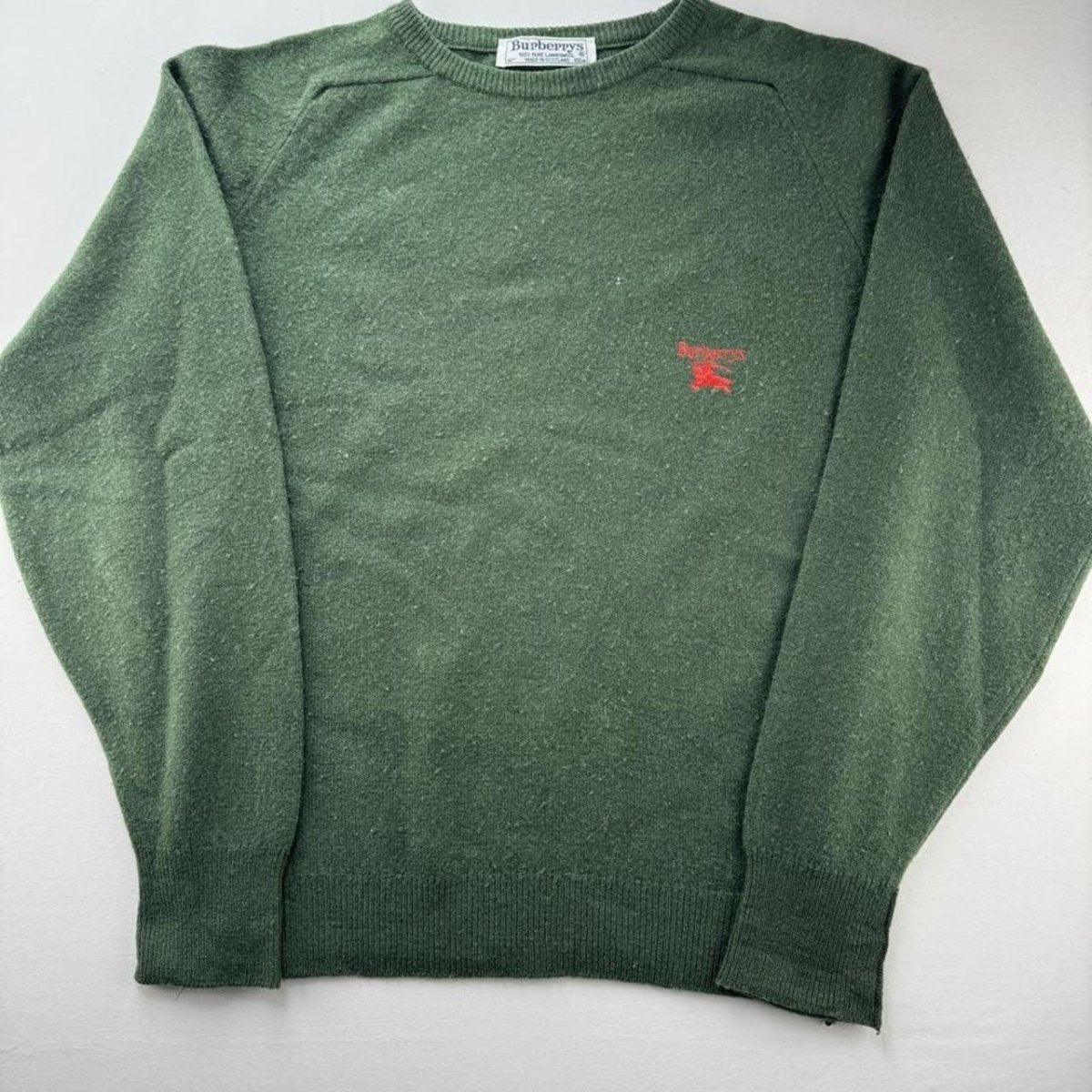 1995 Burberrys Lambswool Made In Scotland Embroidered Knitted Jumper M - Threads Uncovered