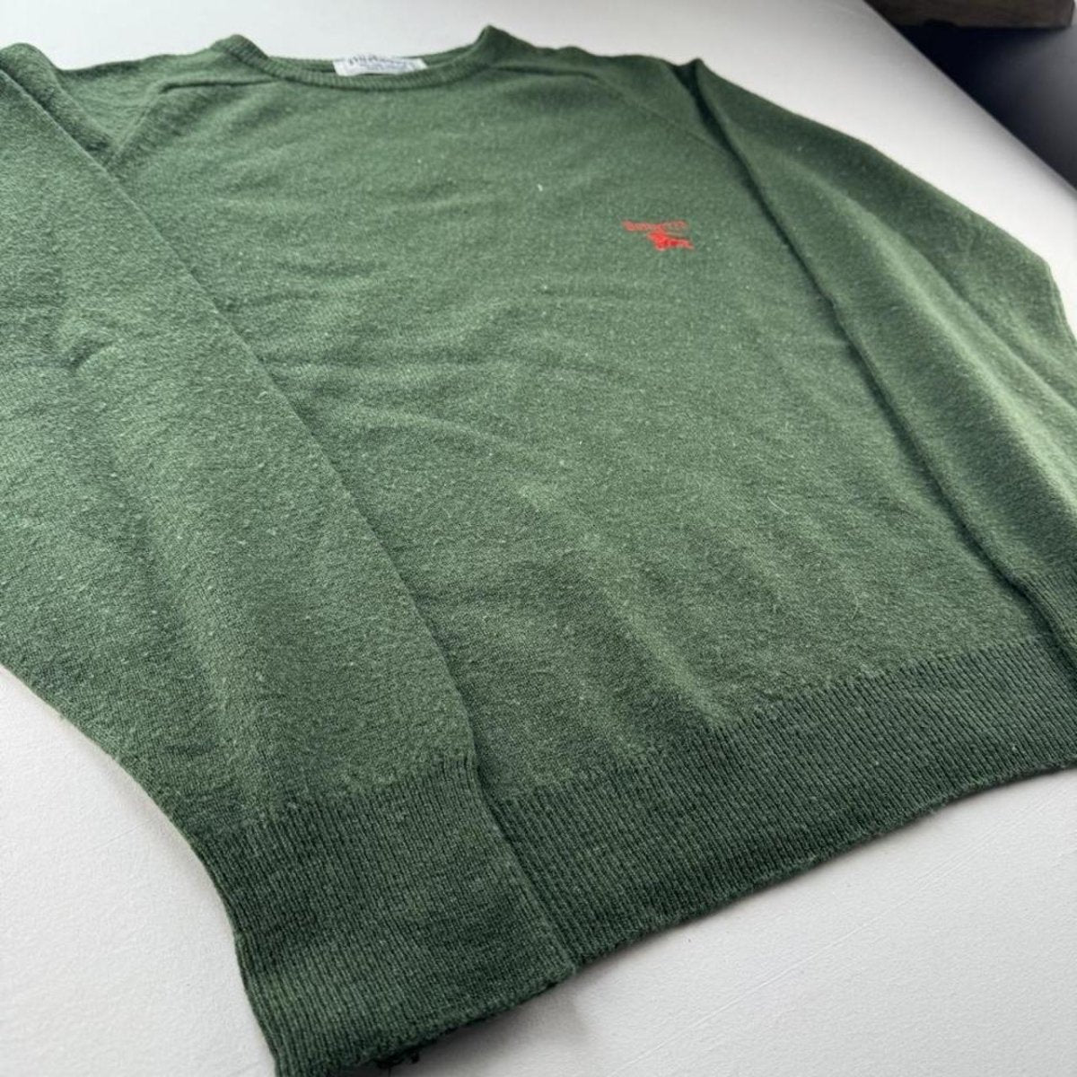 1995 Burberrys Lambswool Made In Scotland Embroidered Knitted Jumper M - Threads Uncovered