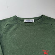 1995 Burberrys Lambswool Made In Scotland Embroidered Knitted Jumper M - Threads Uncovered