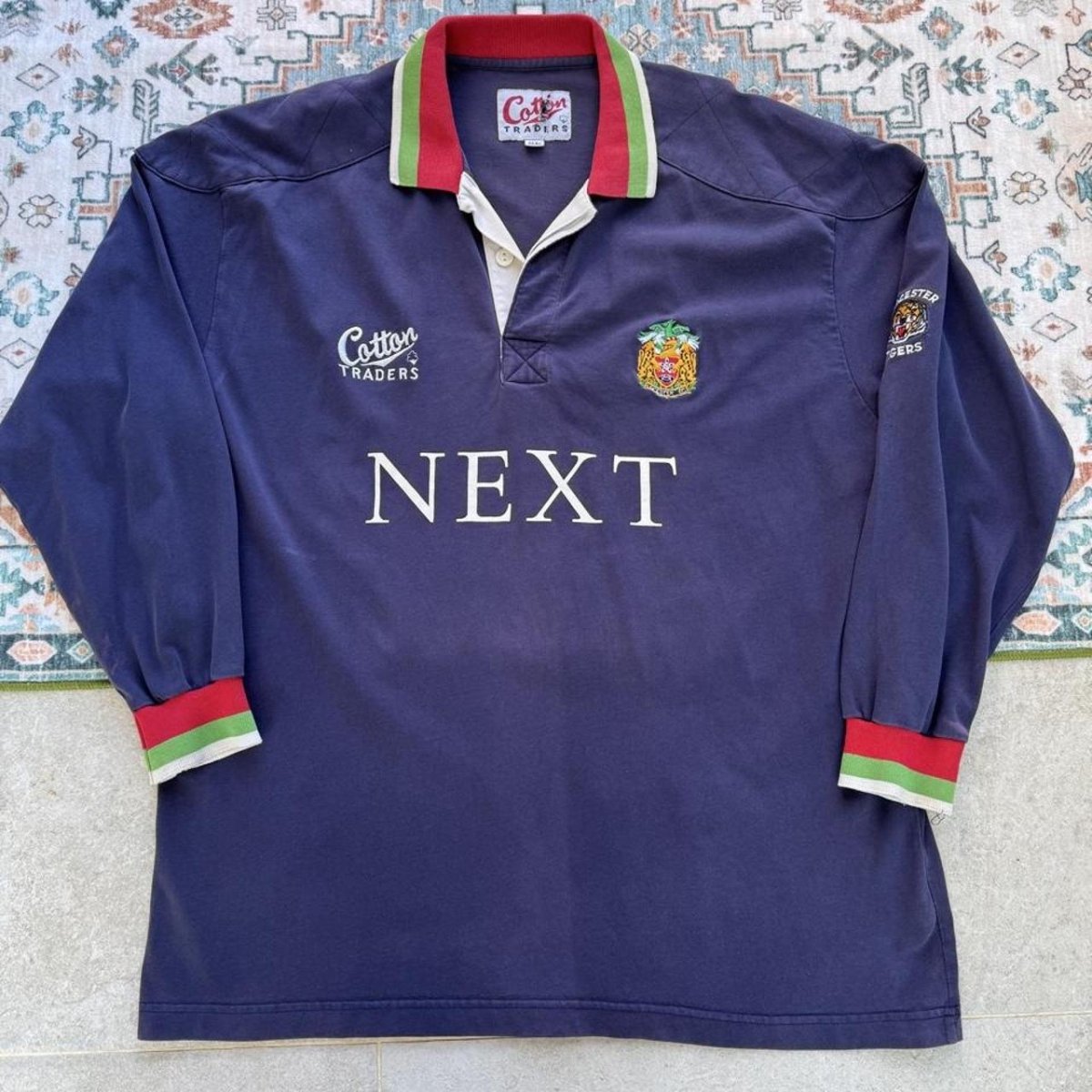 1998 Cotton Traders Rugby Tigers Rugby Polo XL - Threads Uncovered