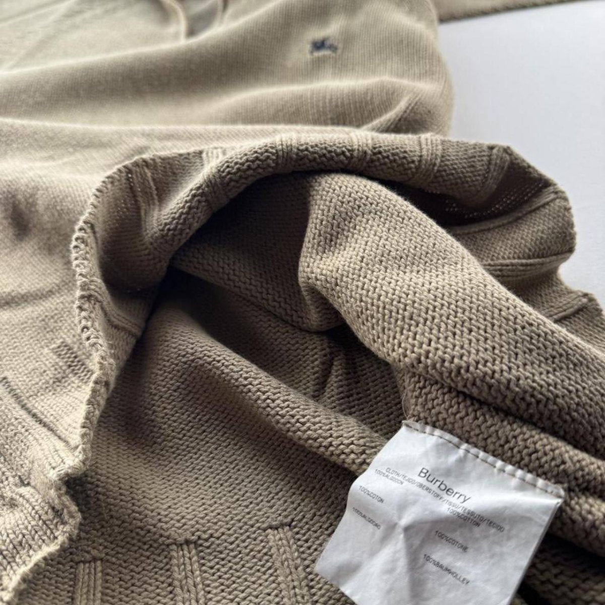 2000s Burberry Beige Cotton Quarter Zip S - Threads Uncovered