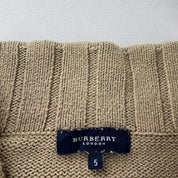 2000s Burberry Beige Cotton Quarter Zip S - Threads Uncovered