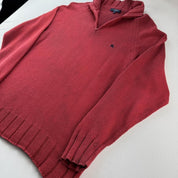 2000s Burberry Embroidered Logo Quarter Zip Jumper L - Threads Uncovered