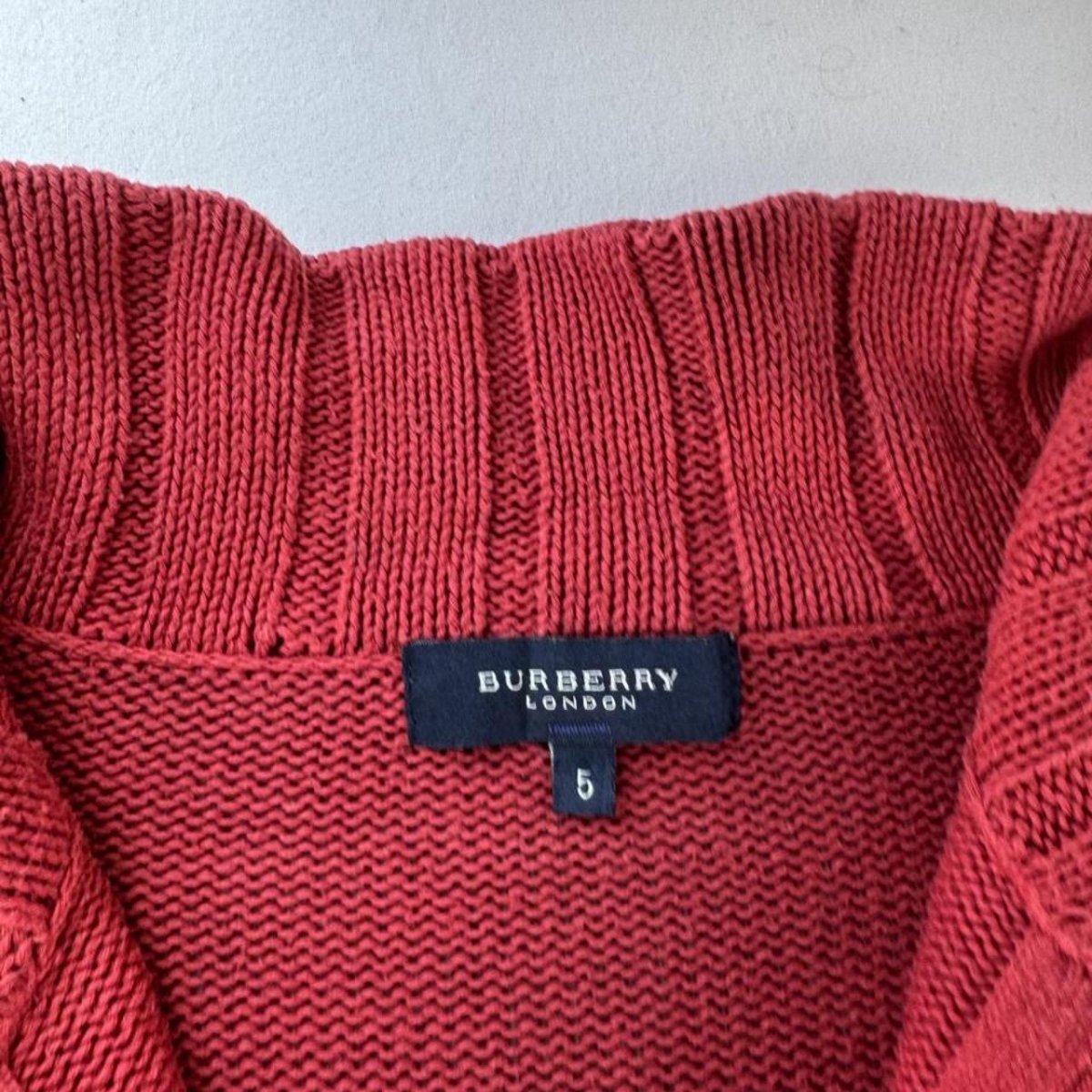 2000s Burberry Embroidered Logo Quarter Zip Jumper L - Threads Uncovered