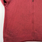 2000s Burberry Embroidered Logo Thick Knitted Full Zip Jumper L/XL - Threads Uncovered