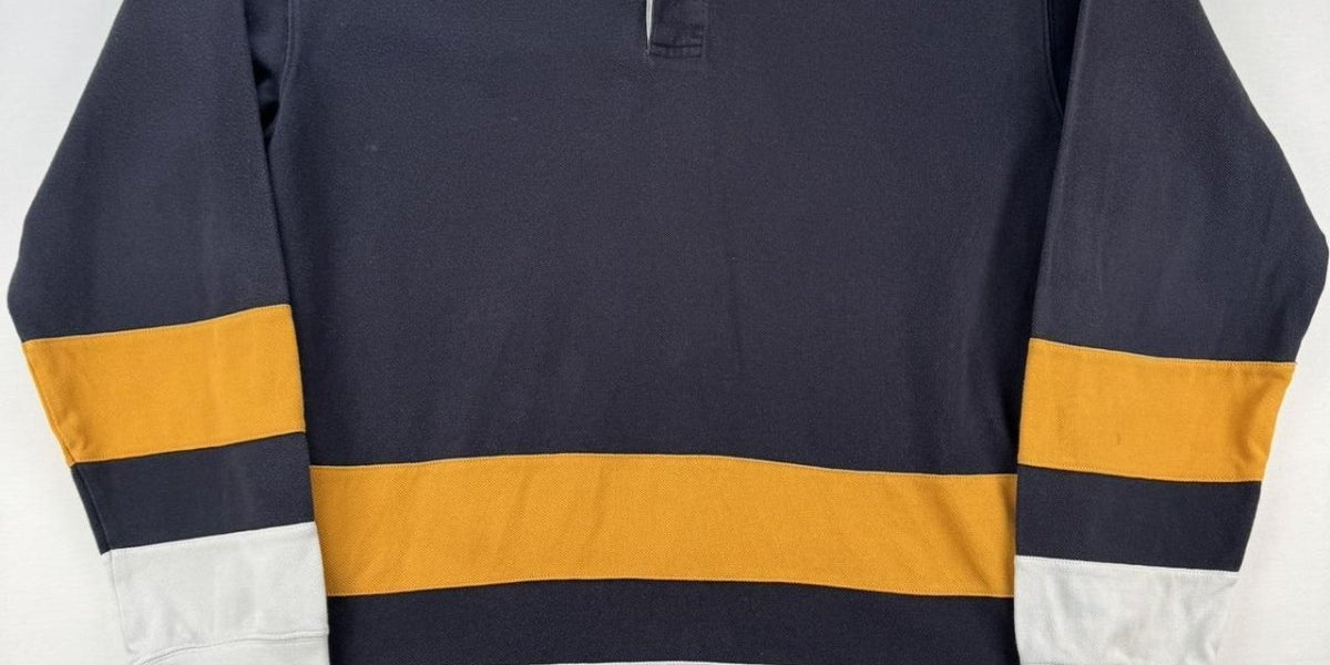 2000s Kappa Embroidered Striped Rugby Polo XL - Threads Uncovered