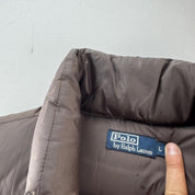 2000s Polo Ralph Lauren Brown Puffer Gilet L - Threads Uncovered