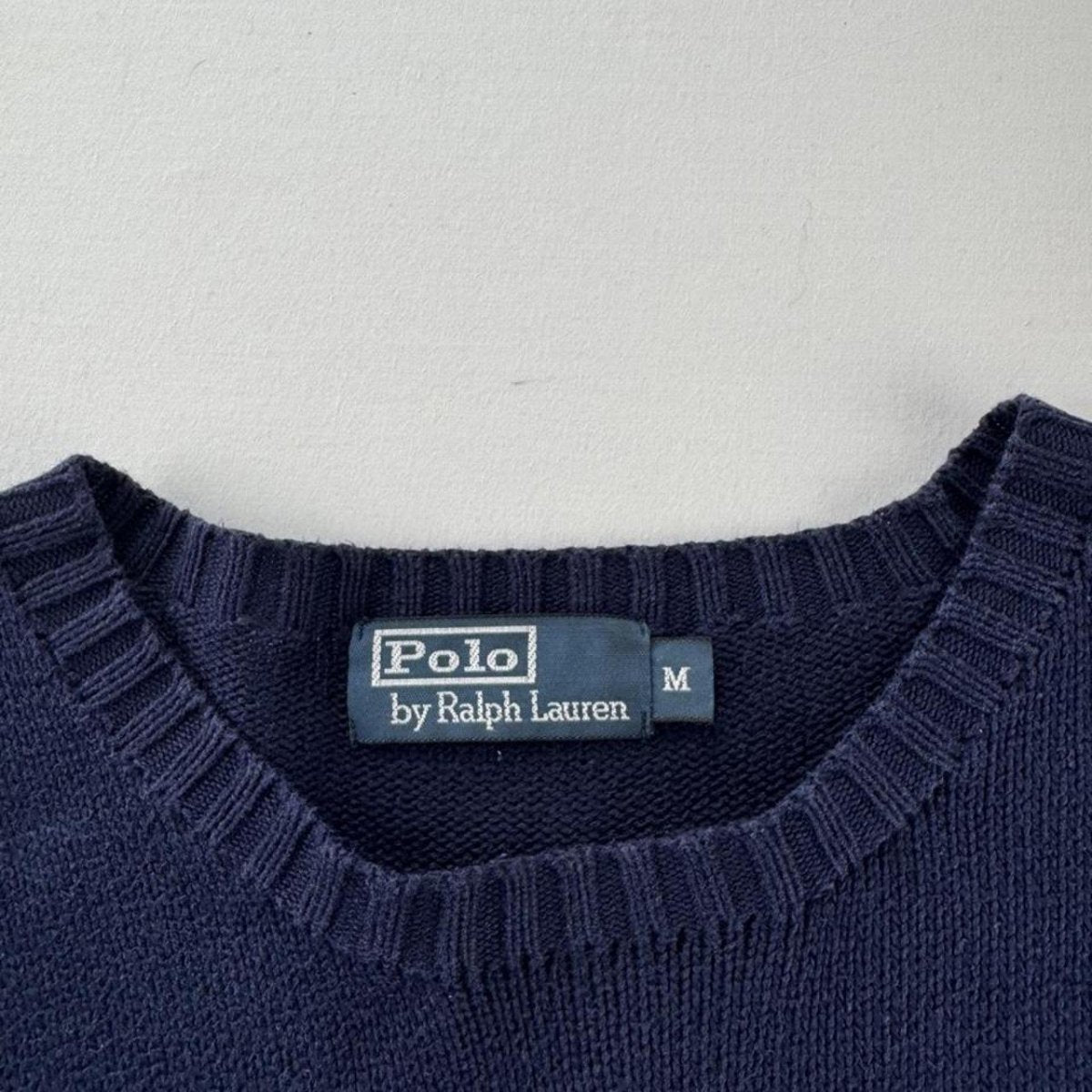 2000s Polo Ralph Lauren Navy Knitted Jumper M - Threads Uncovered